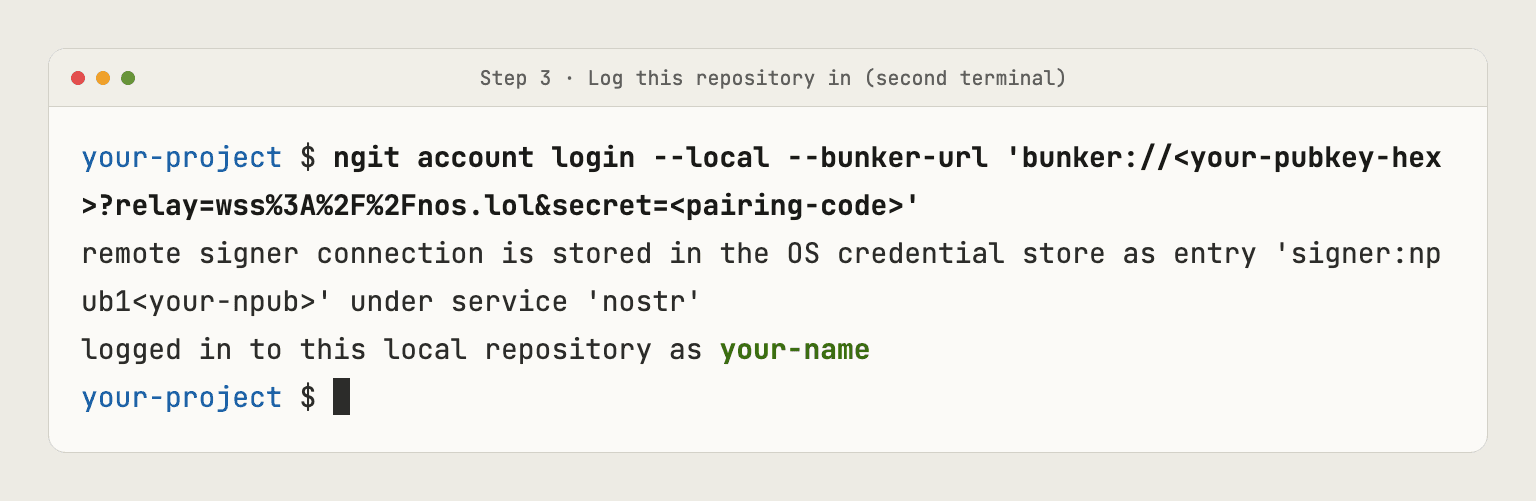 Logging in with the bunker